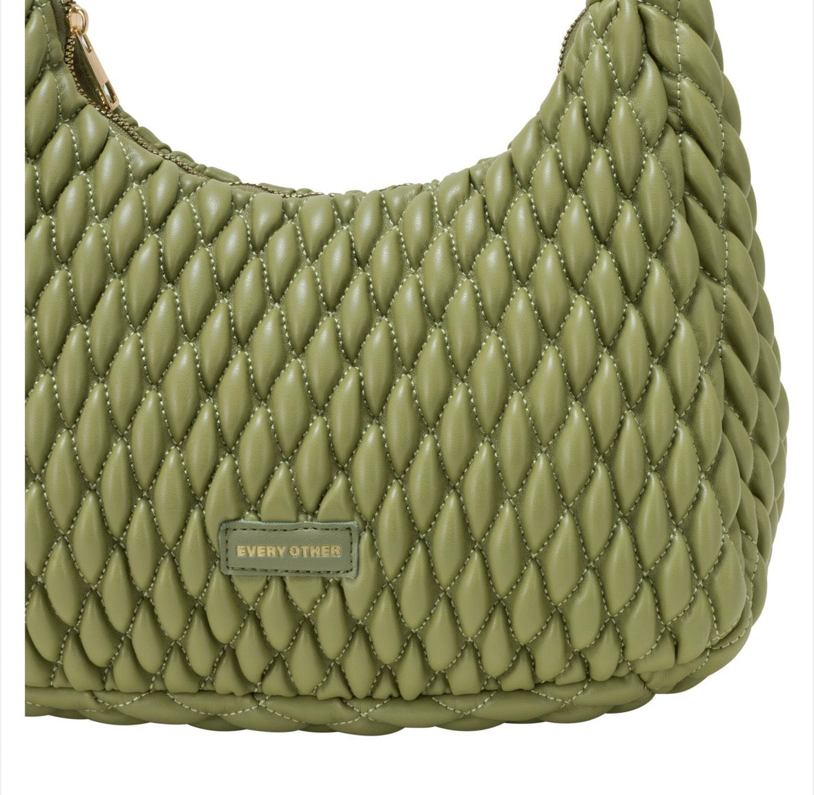 Every Other Quilted Shoulder Bag Olive - Rogue Boutique UK