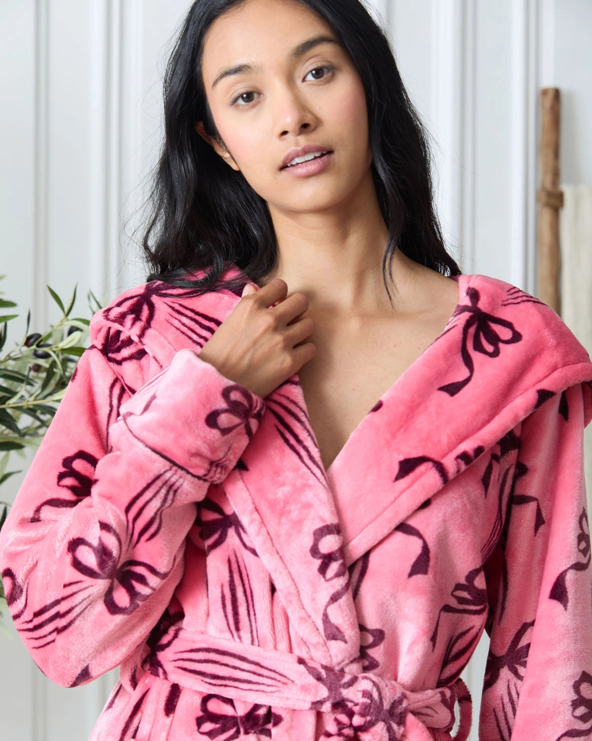 Fleece Bow Dressing Gown