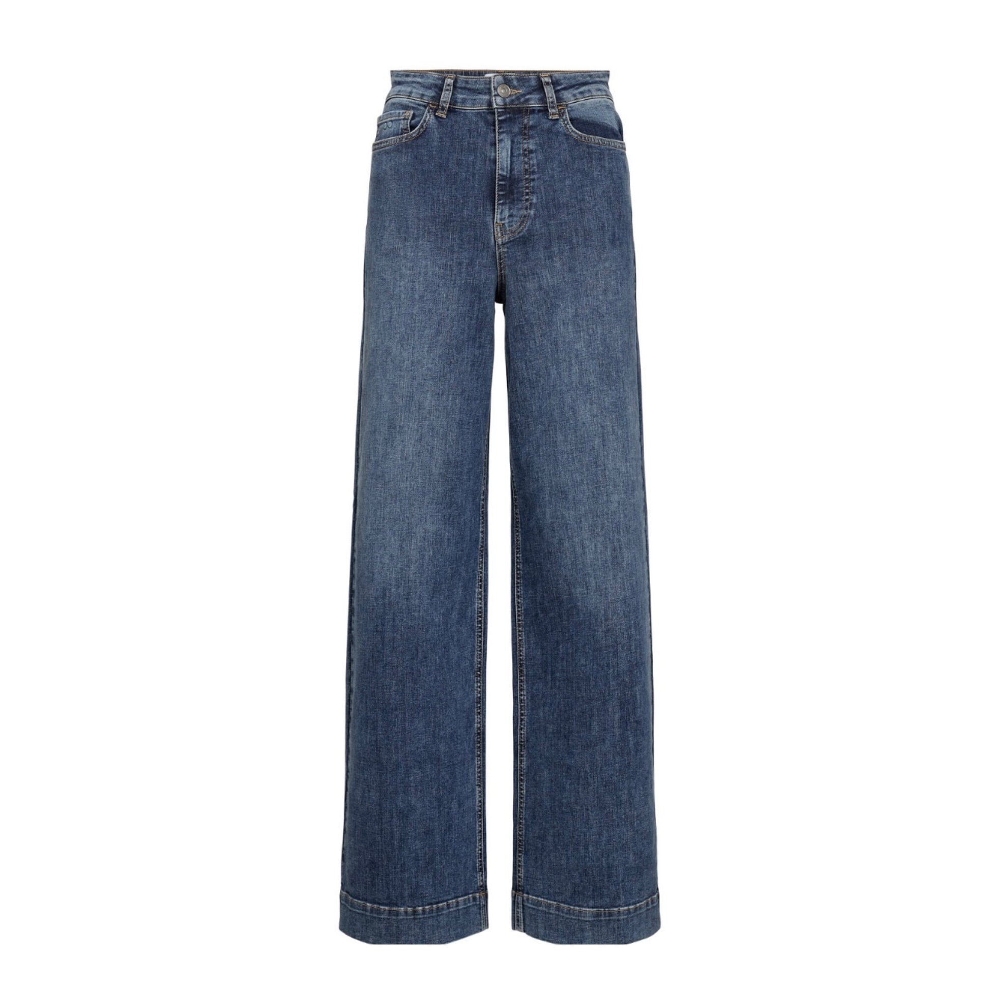 Paris Long Jeans Medium Blue Grain - Rogue Boutique UK