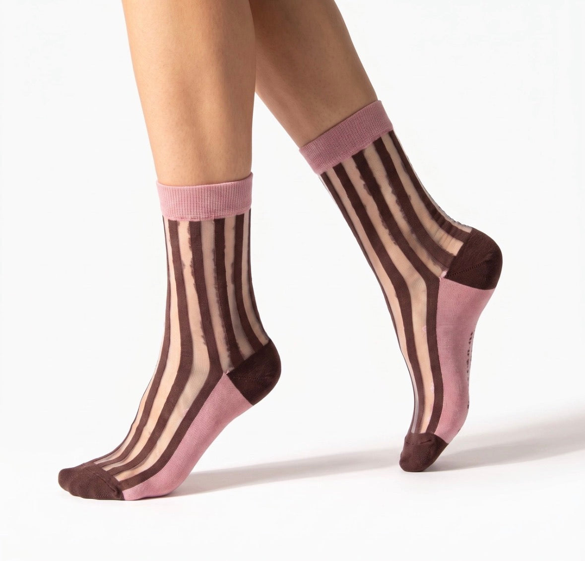 Brown Stripe Sheer Socks - Rogue Boutique UK