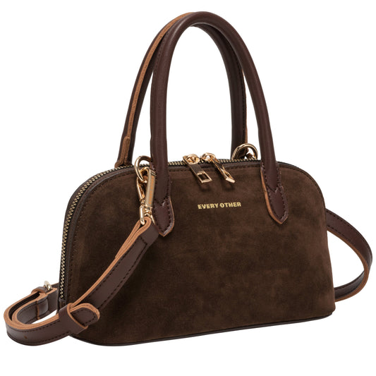 Every Other Suede Effect Mini Bowling Bag