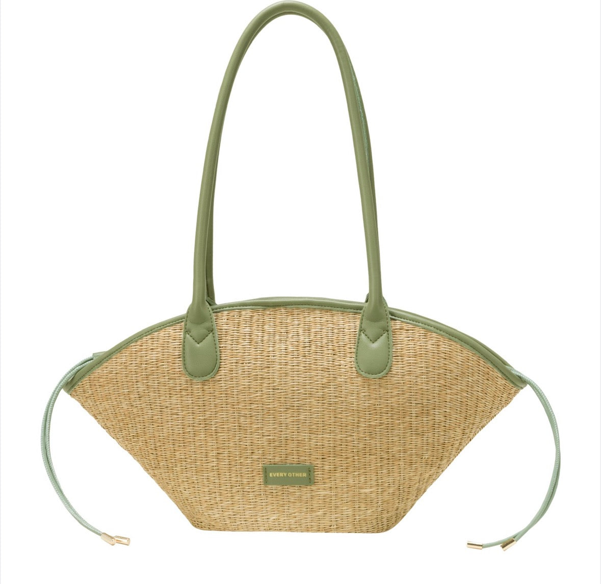 Every Other Straw Curve Bag Olive - Rogue Boutique UK