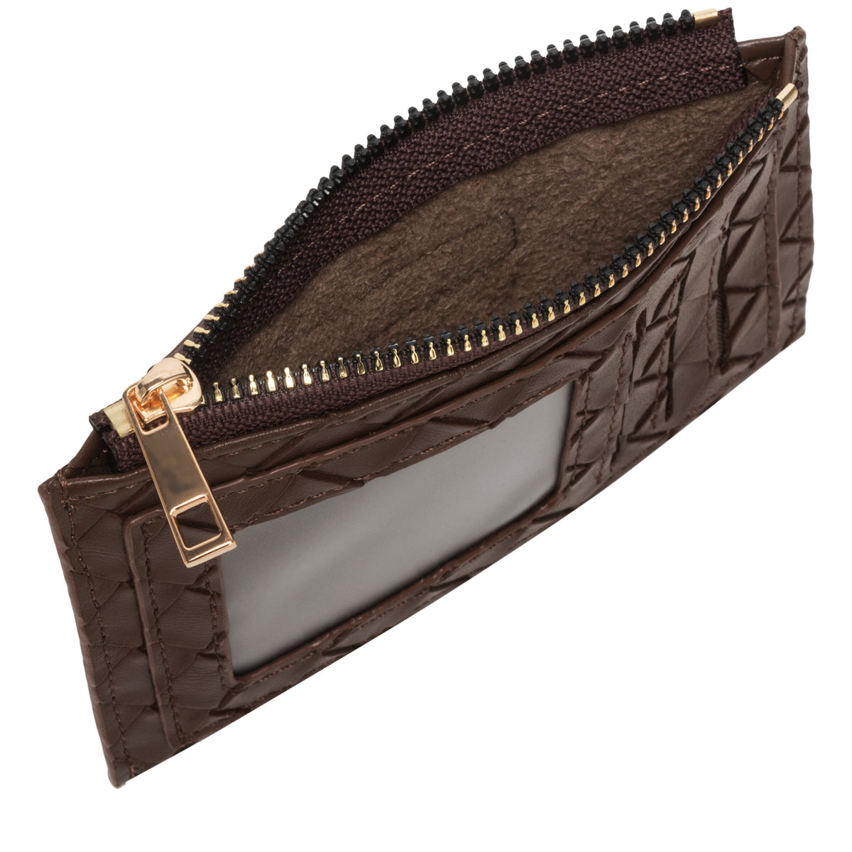 Every Other Woven Card Holder Brown - Rogue Boutique UK