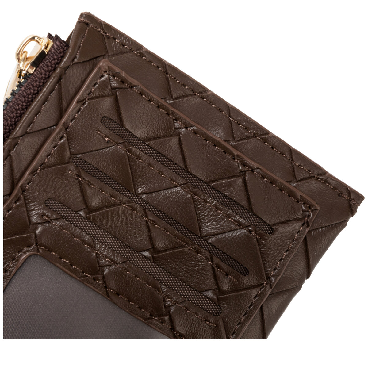 Every Other Woven Card Holder Brown - Rogue Boutique UK