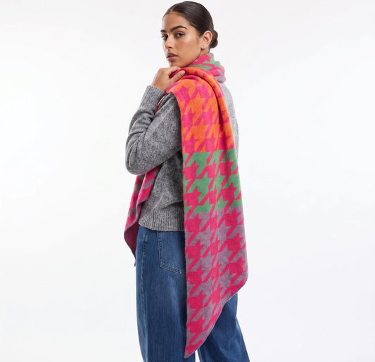 Jenna Houndstooth Scarf - Rogue Boutique UK