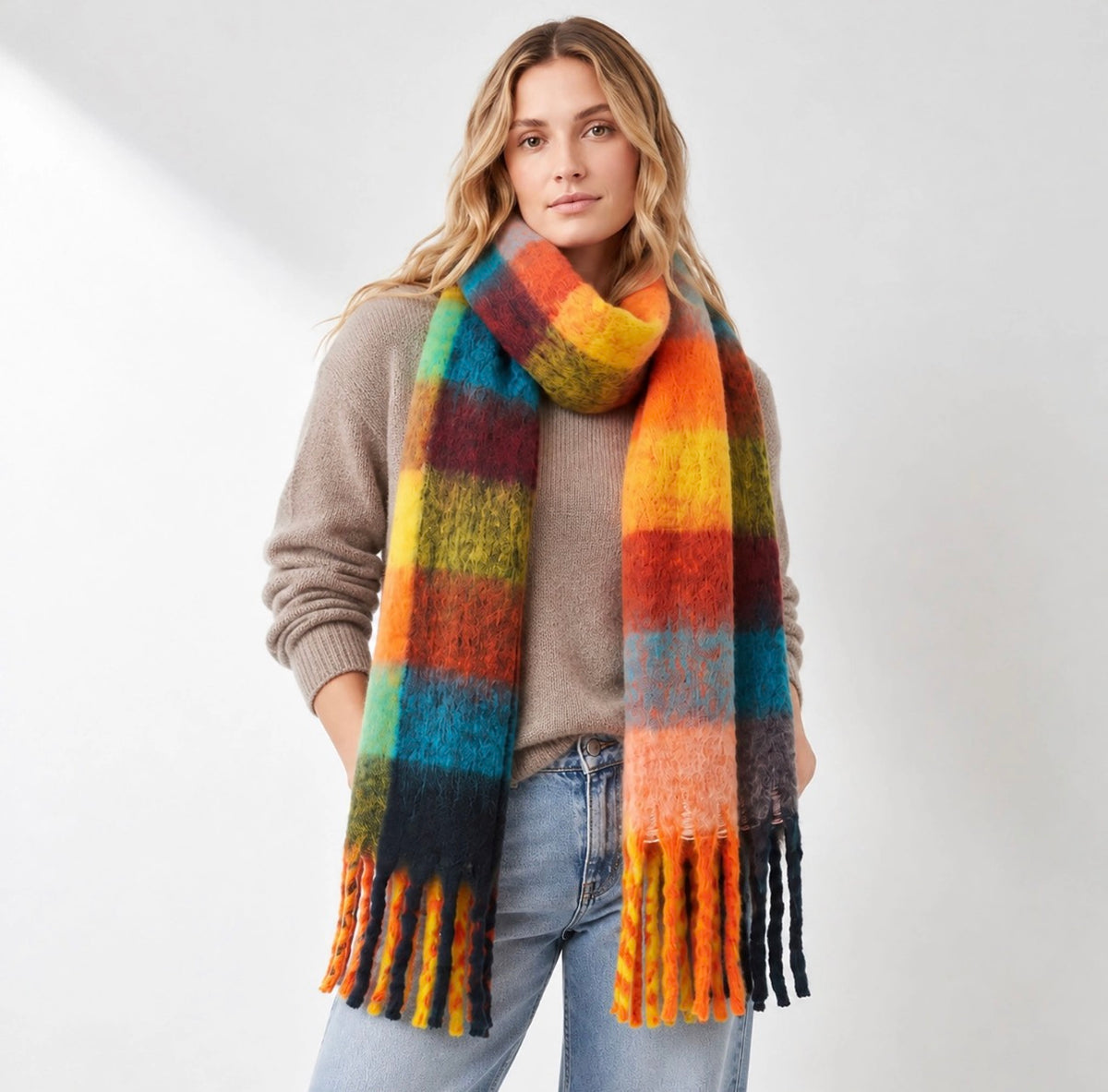 Alice Orange/ Multi Scarf - Rogue Boutique UK