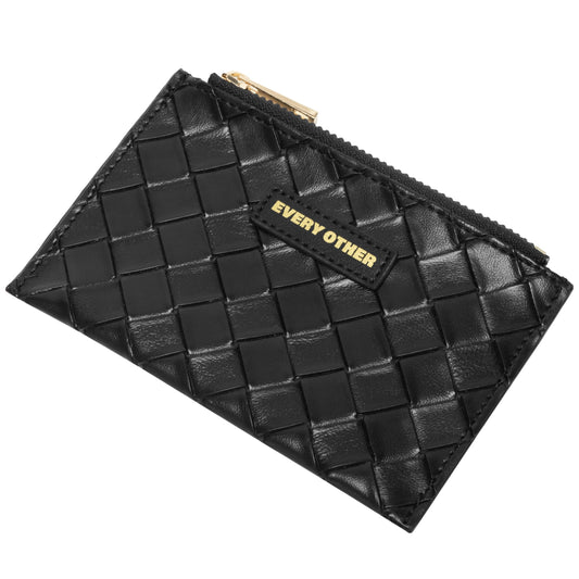 Every Other Woven Card Holder Black