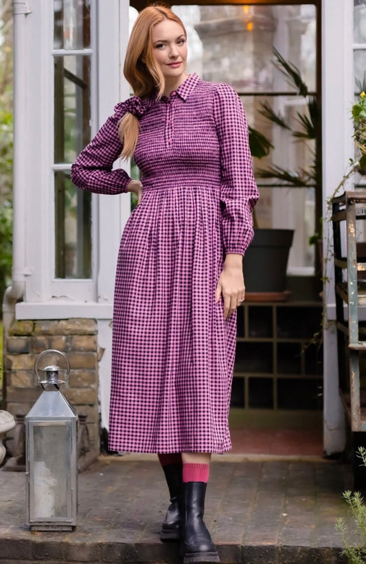 Diana Shirred Midi Dress