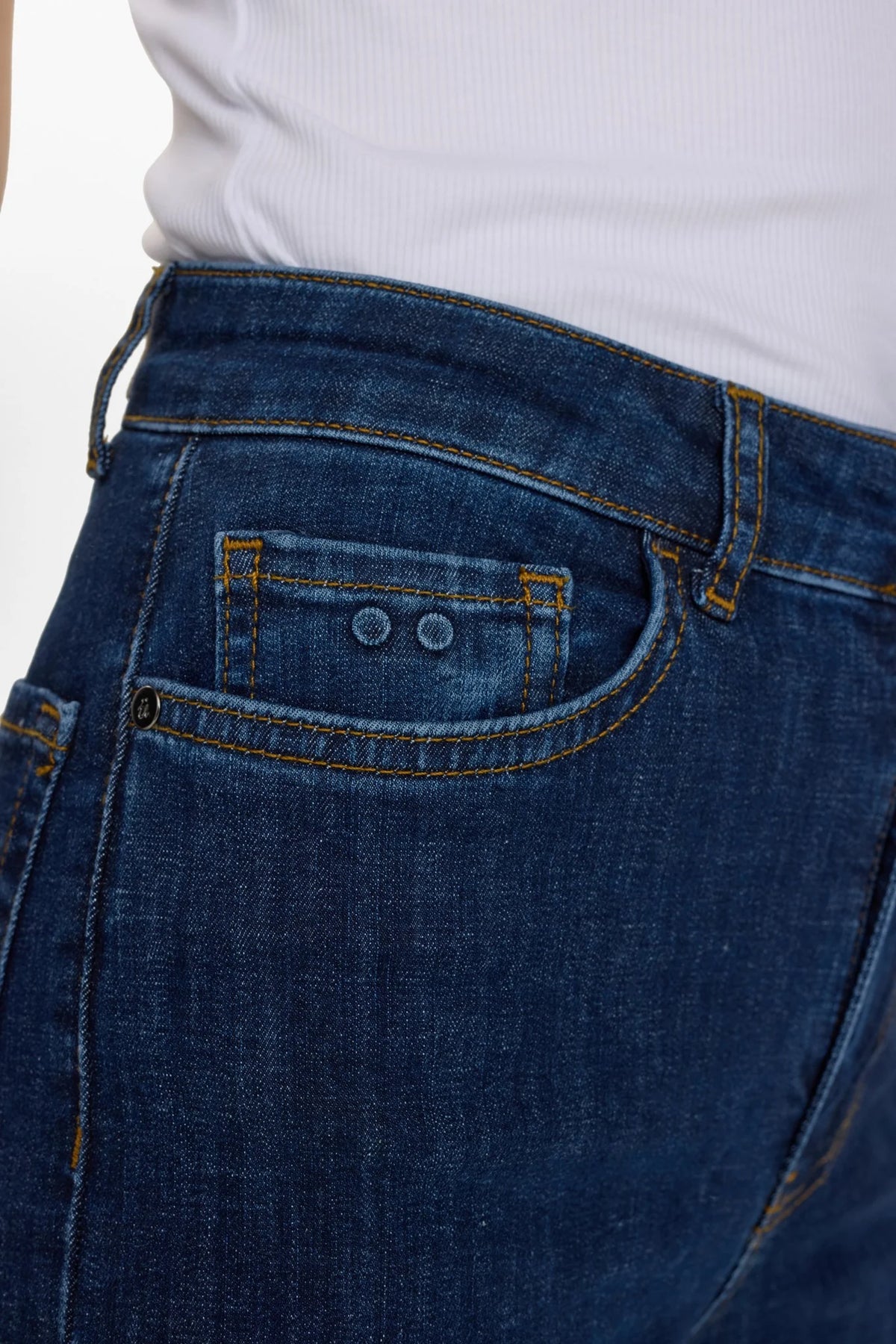 Paris Cropped Jeans Dark Blue - Rogue Boutique UK