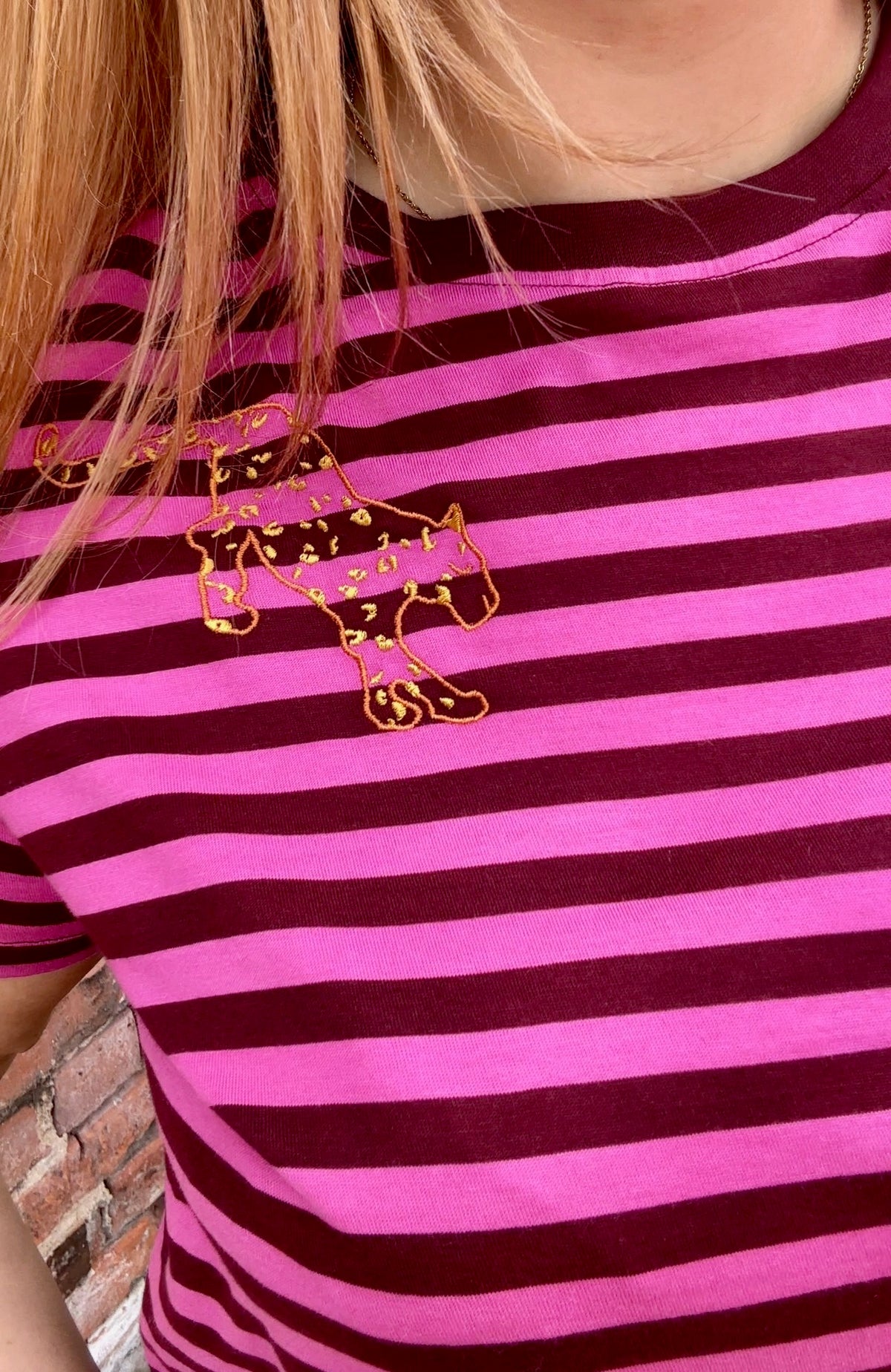 Maggie Striped Leopard Tee