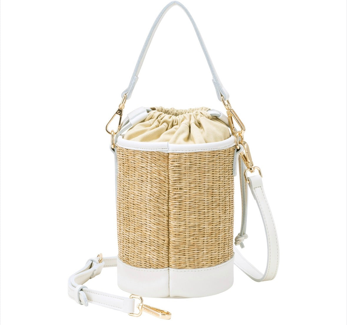 Every Other Straw Bucket Bag White - Rogue Boutique UK