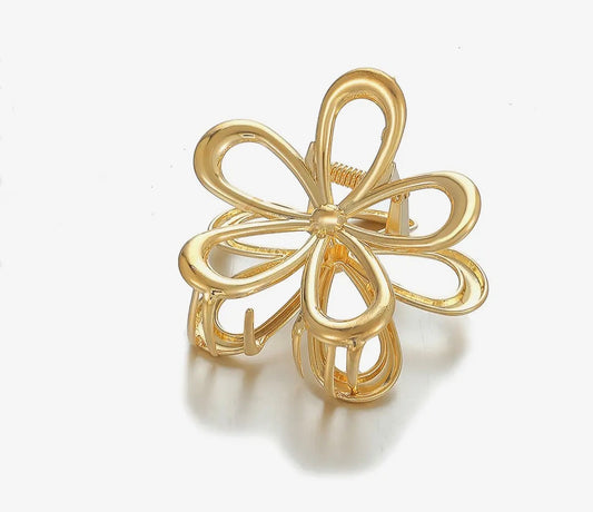 Gold Flower Cut Out Claw - Rogue Boutique UK