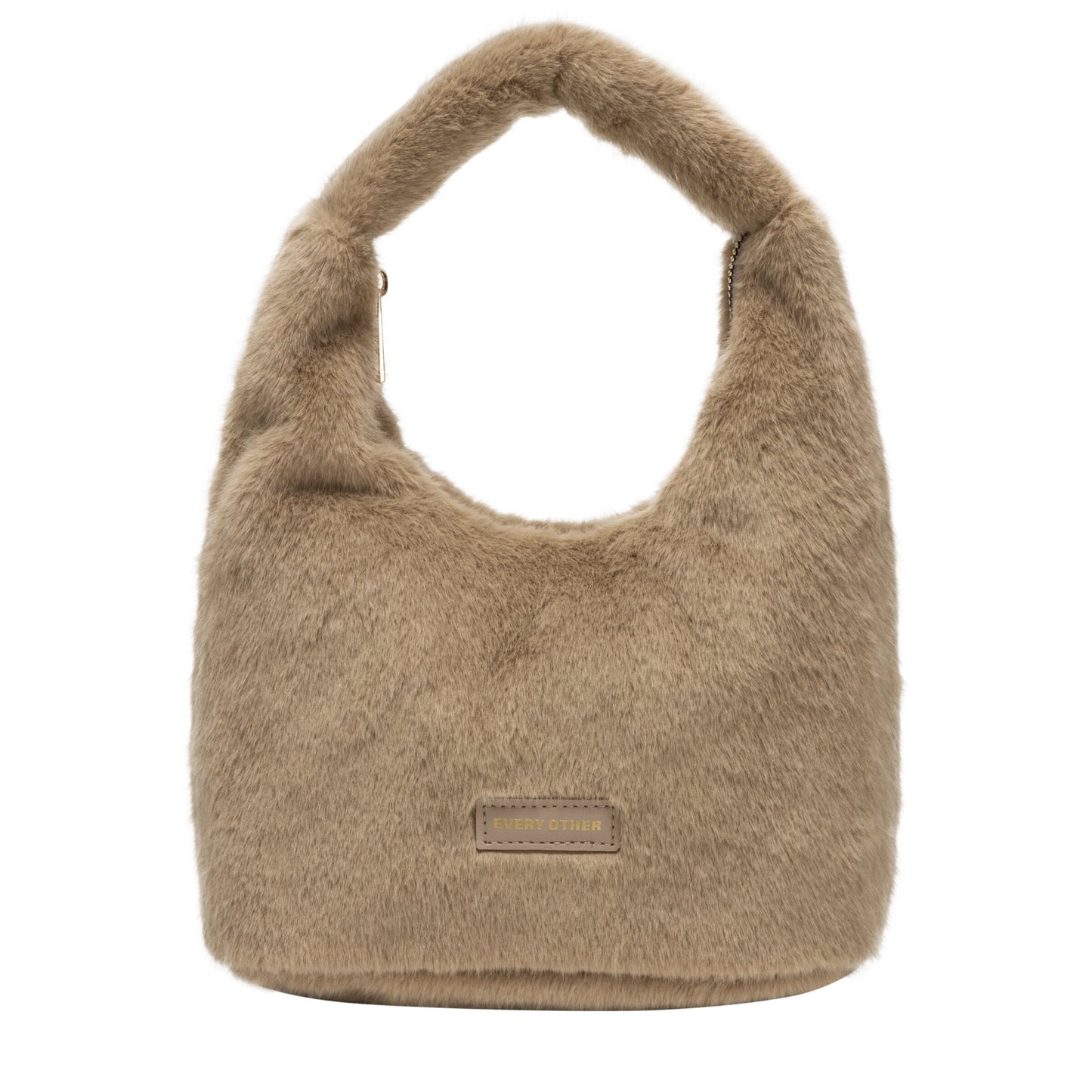 Every Other Faux Fur Scoop Bag Taupe
