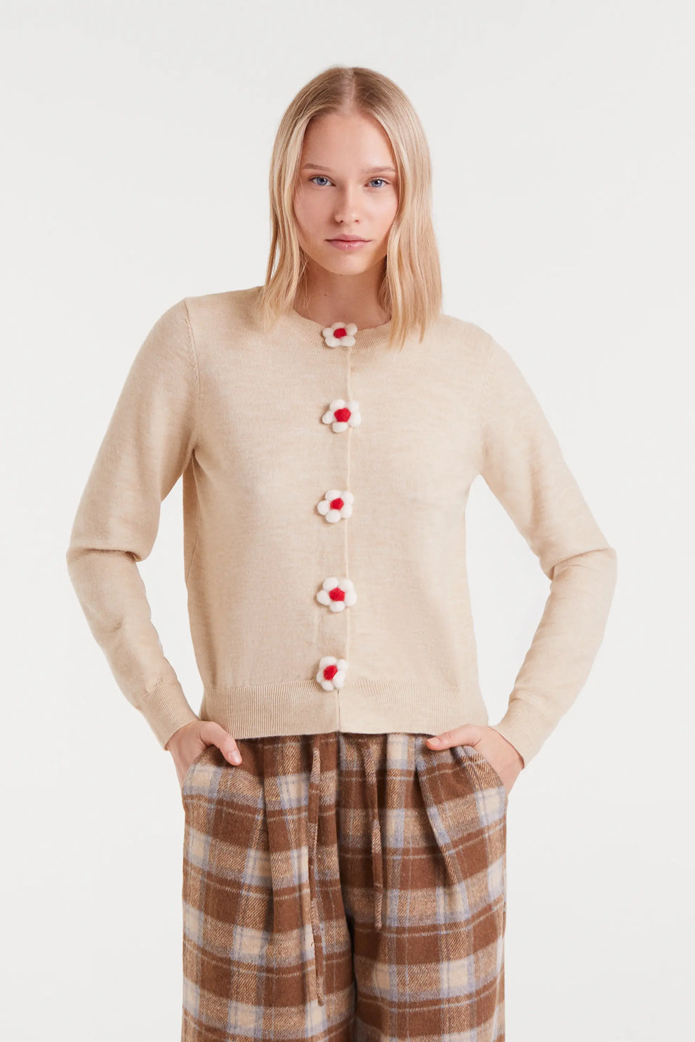 Flower button Cardigan