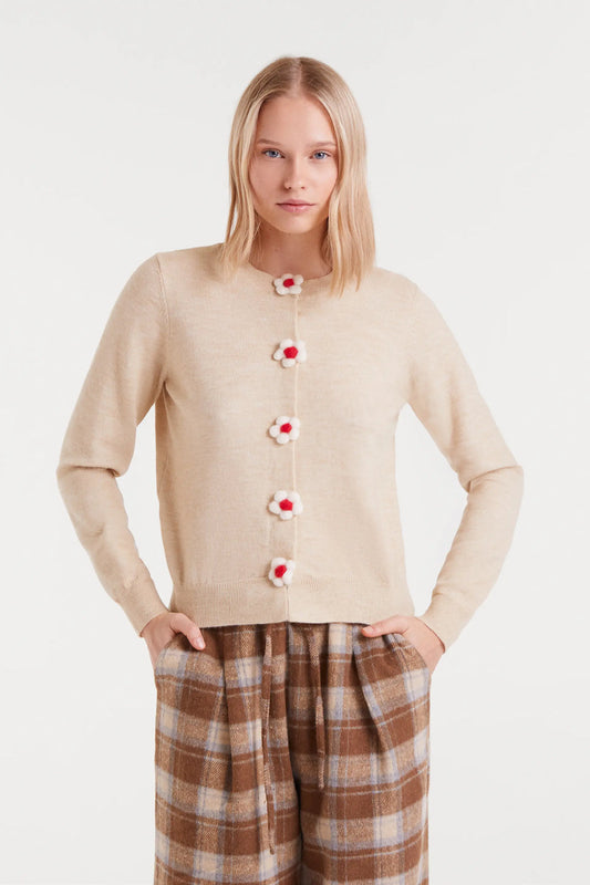 Flower button Cardigan