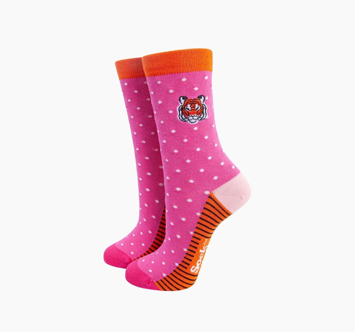 Tiger Face Combed Cotton Socks - Rogue Boutique UK