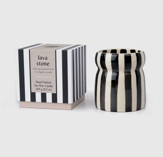 Cabana Black Ceramic Candle - Lava