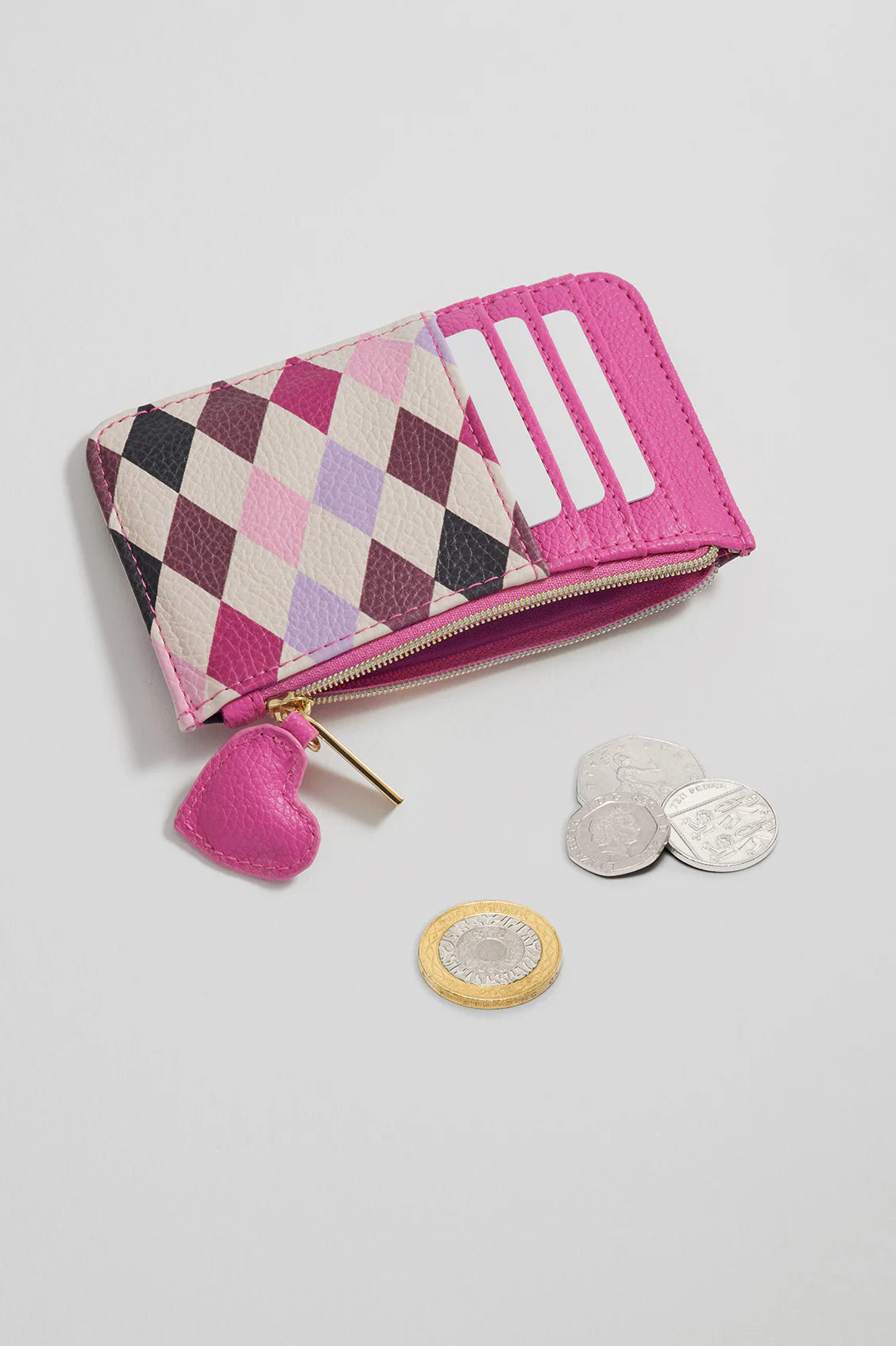 Harlequin Card Purse Pink