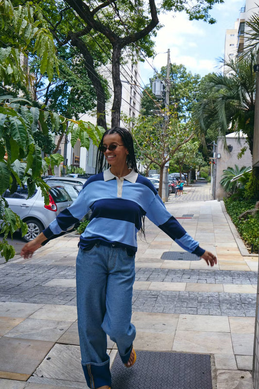 Boston Pullover Blue - Rogue Boutique UK