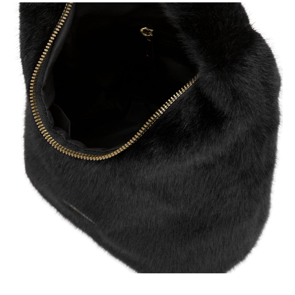 Every Other Faux Fur Scoop Bag Black