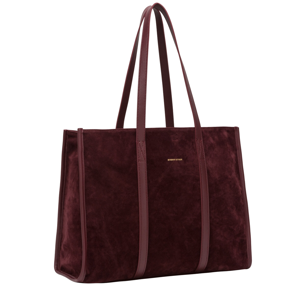 Every Other Suede Tote Bag Burgundy