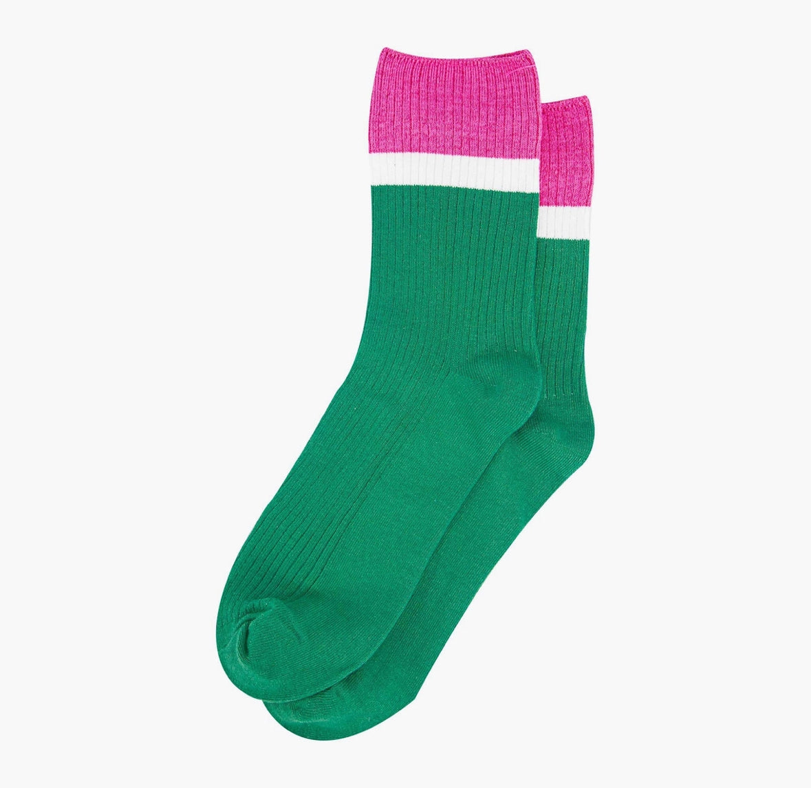 Green/ Pink Cuff Sock