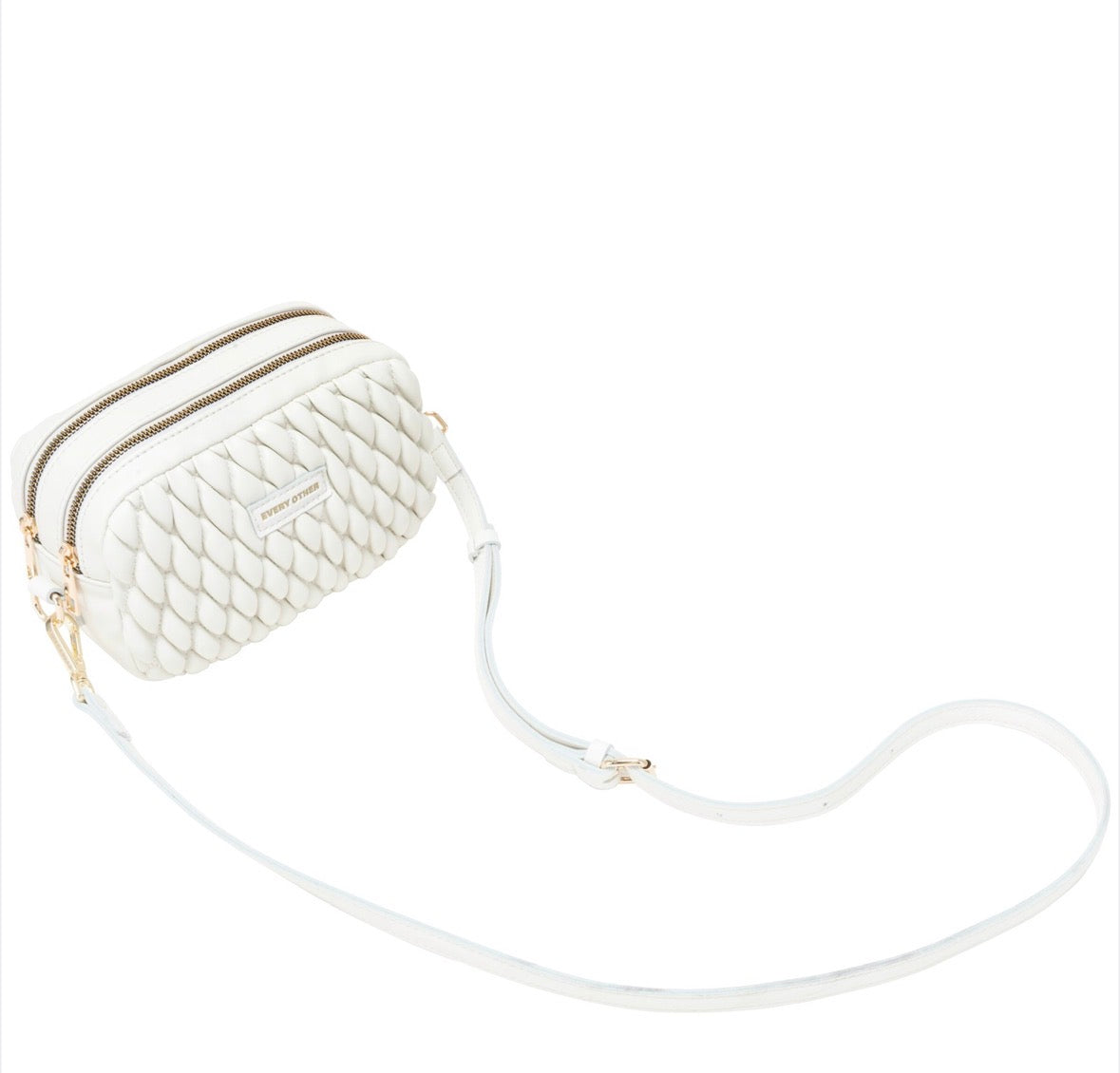 Every Other Quilted Camera Bag White - Rogue Boutique UK