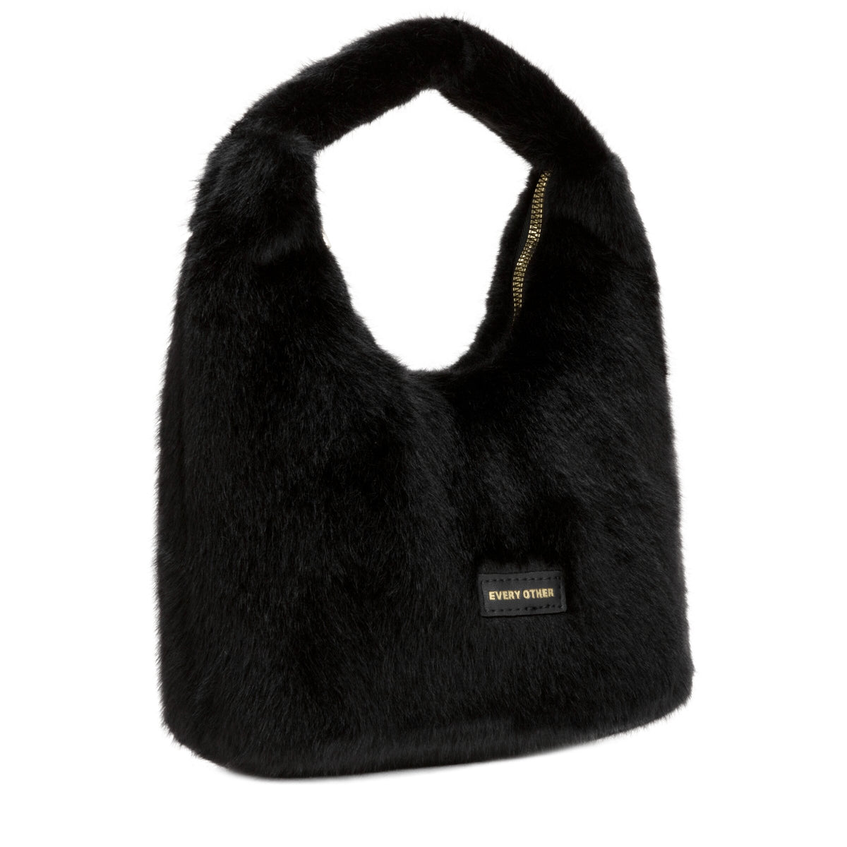 Every Other Faux Fur Scoop Bag Black