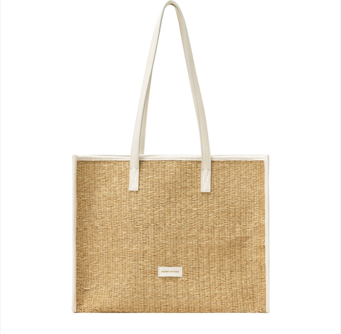 Every Other Straw Tote Box White - Rogue Boutique UK