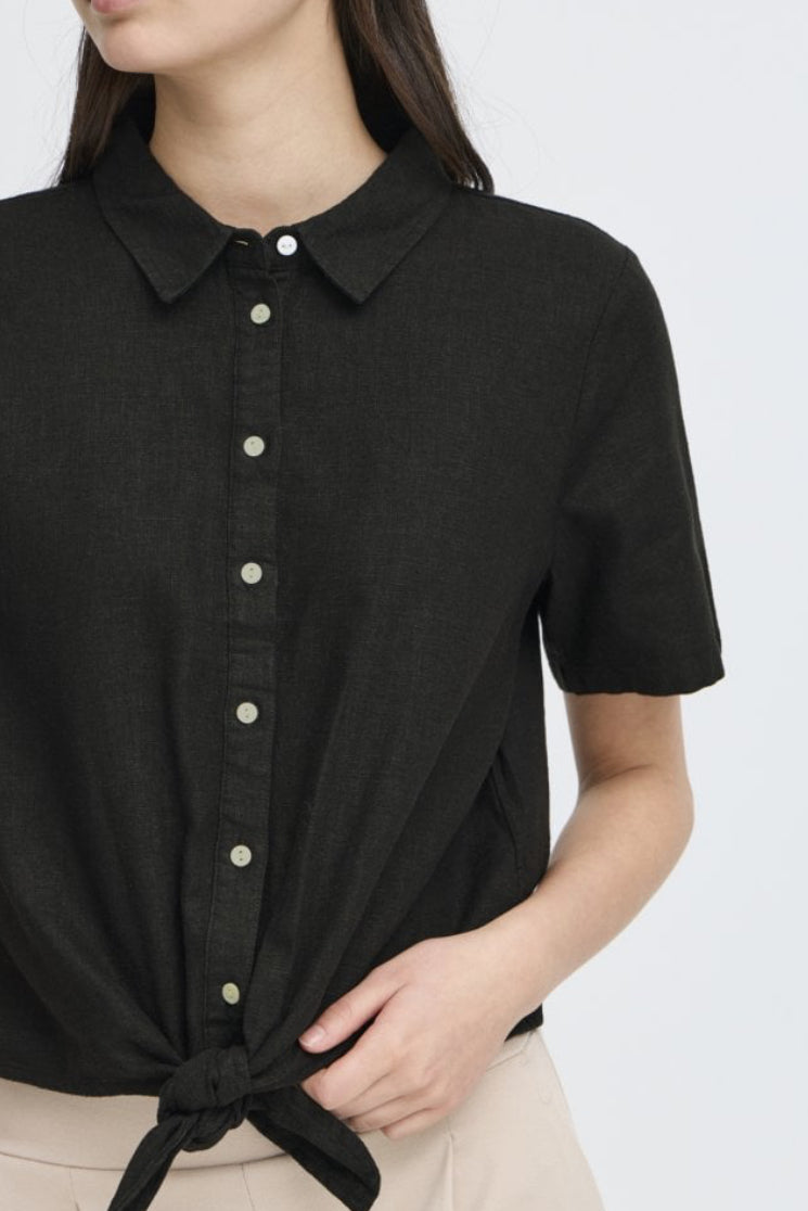 Linno Tie Shirt Black