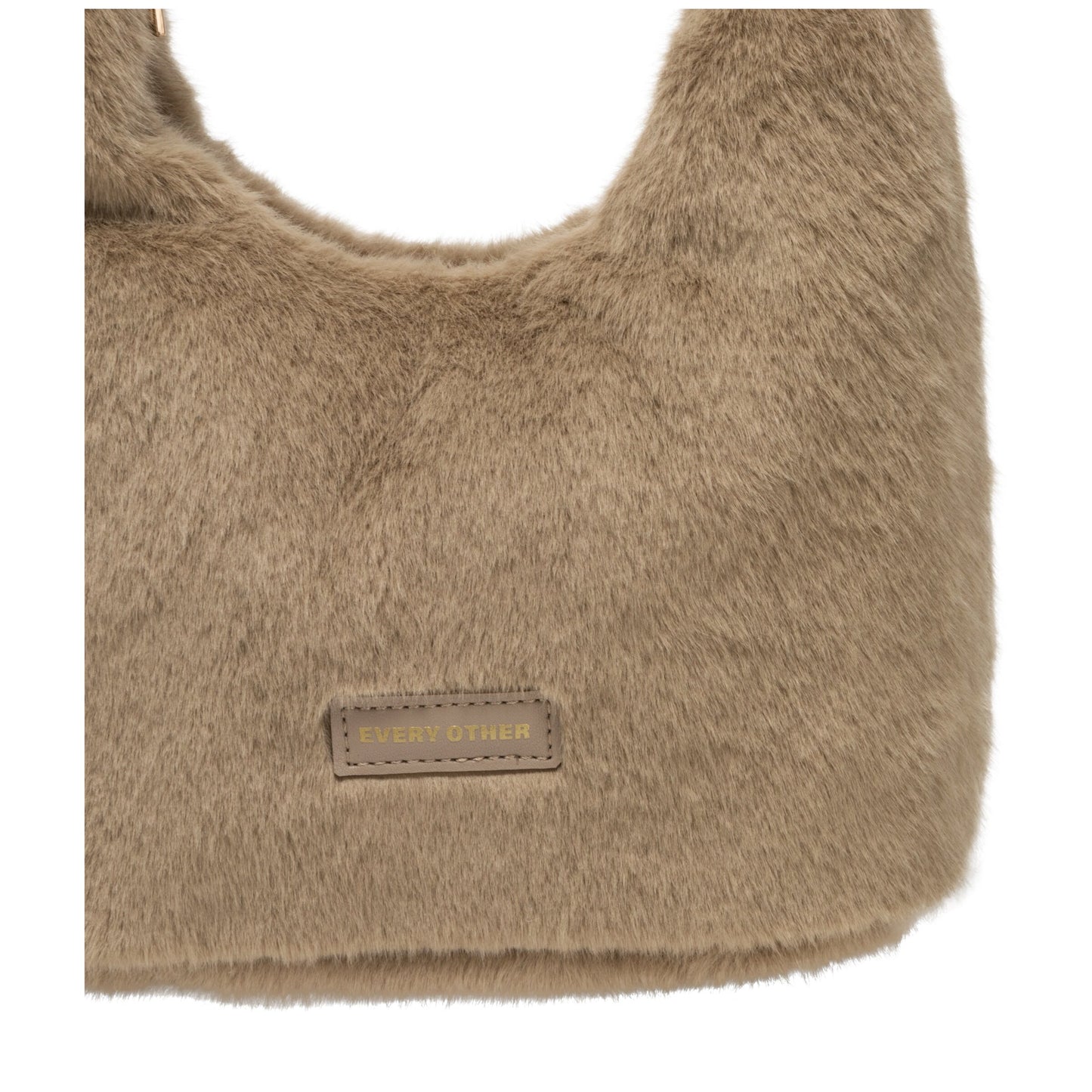 Every Other Faux Fur Scoop Bag Taupe