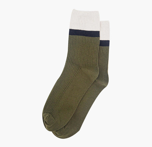 Khaki/ Cream Sock