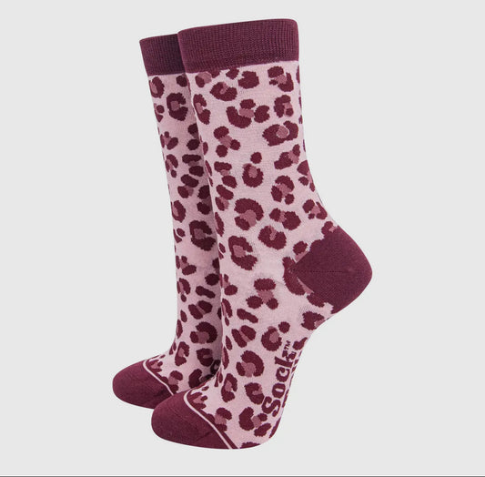 Pink Leopard Bamboo Socks