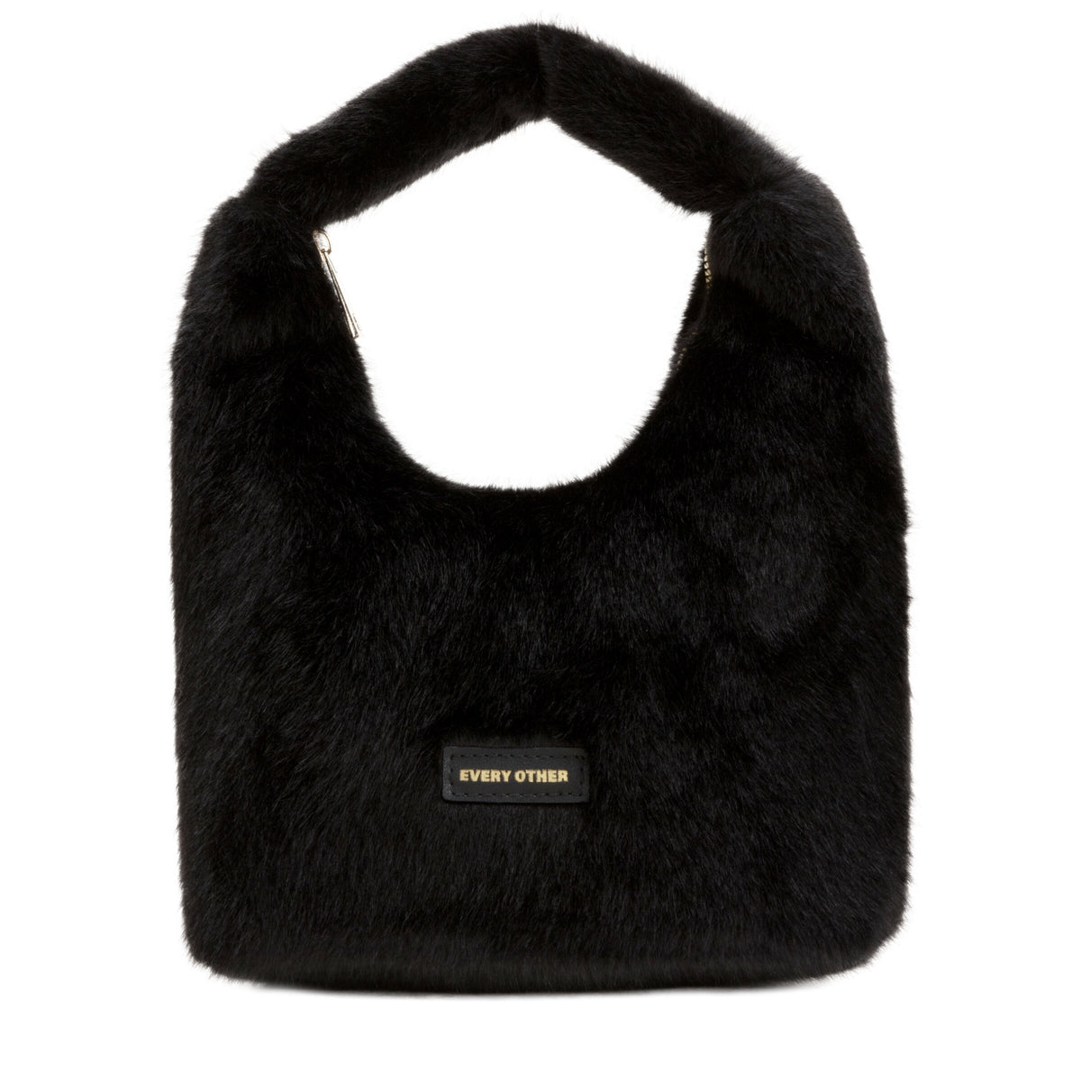 Every Other Faux Fur Scoop Bag Black