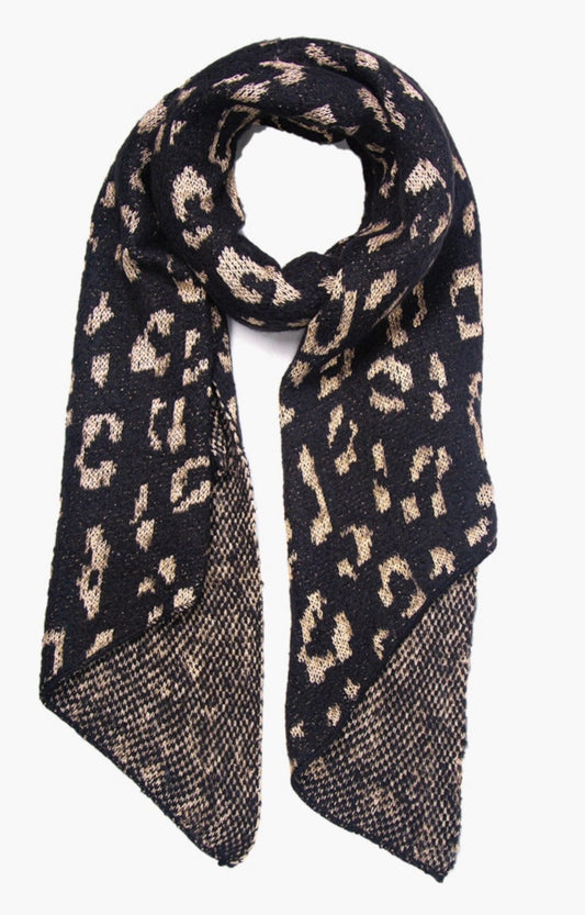 Asymmetric Leopard Print Scarf - Rogue Boutique UK