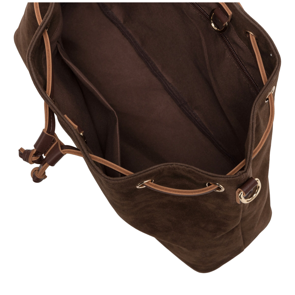 Every Other Suede Effect Draw Cross Body Bag Brown