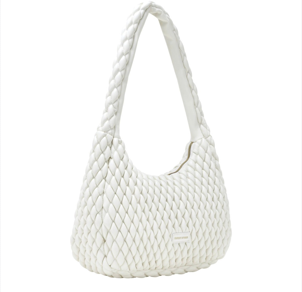 Every Other Quilted Shoulder Bag White - Rogue Boutique UK