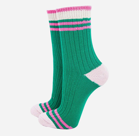 Pink/ Green Stripe Sock