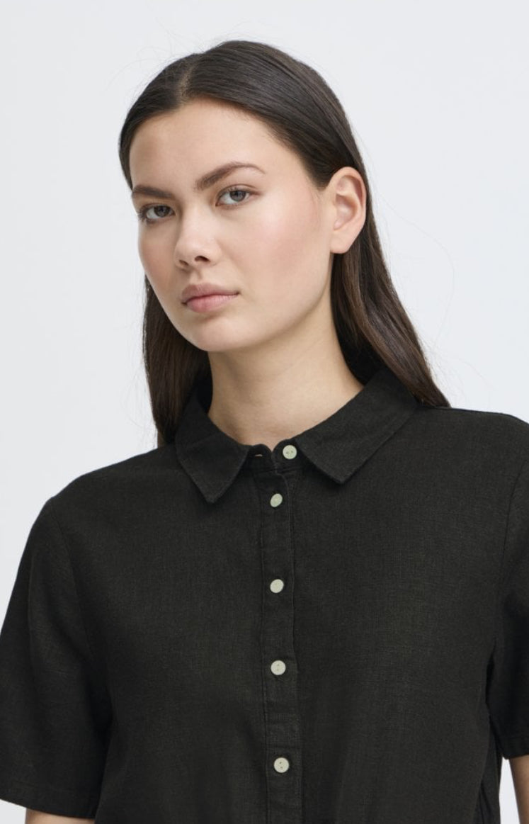 Linno Tie Shirt Black