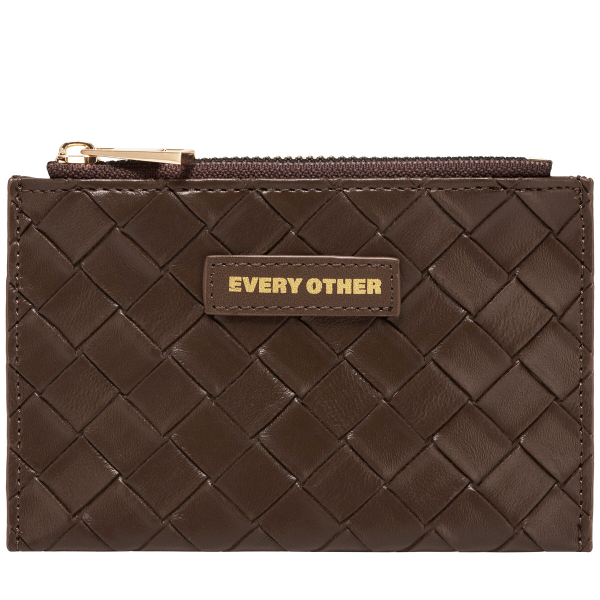 Every Other Woven Card Holder Brown - Rogue Boutique UK