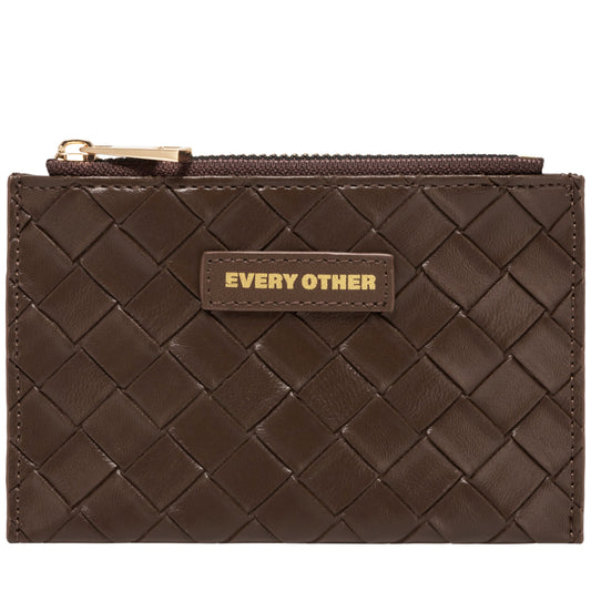 Every Other Woven Card Holder Brown
