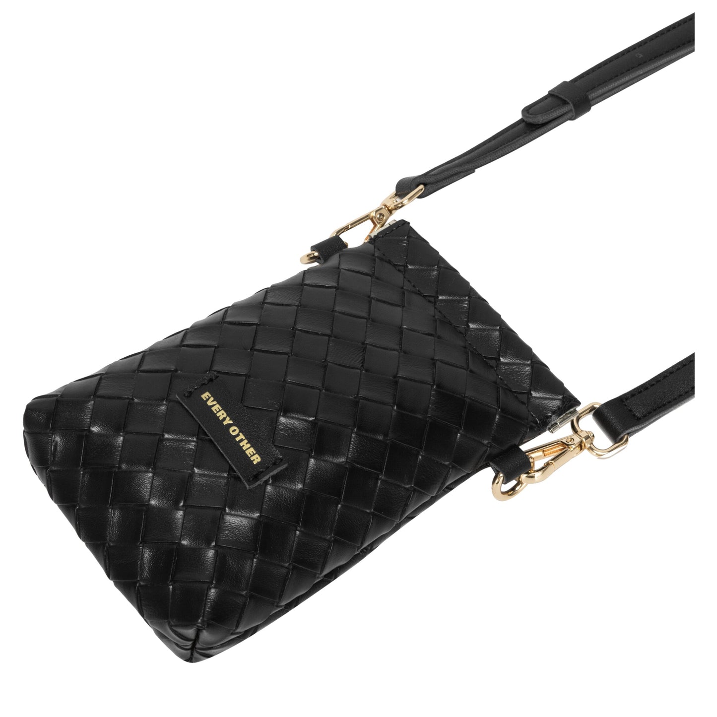 Every Other Woven Cross Body Bag Black