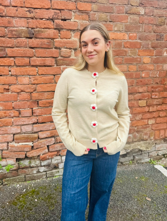 Flower button Cardigan