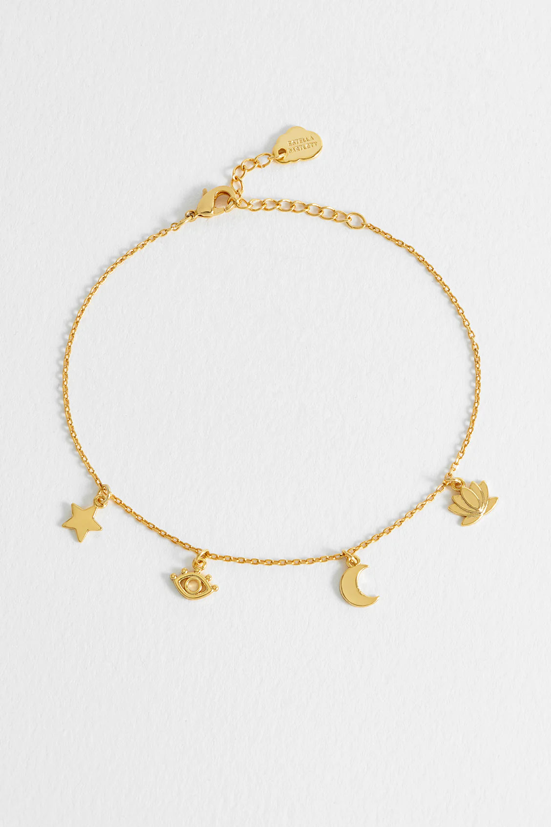 Evil Eye Moon and Stars Charm Necklace