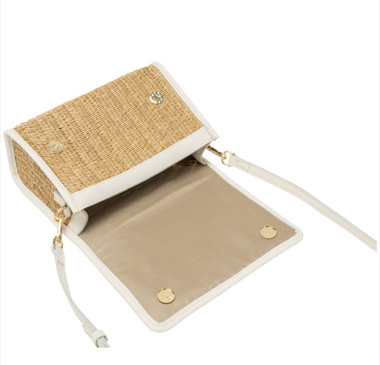 Every Other Straw Flap Over Bag White - Rogue Boutique UK