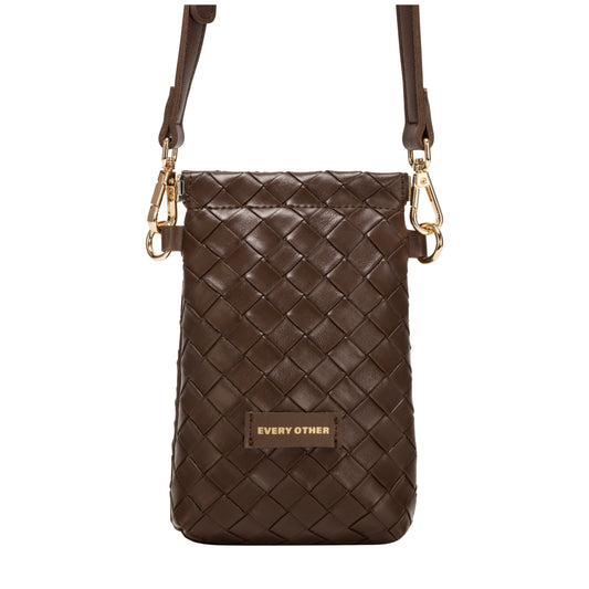 Every Other Woven Cross Body Bag Brown
