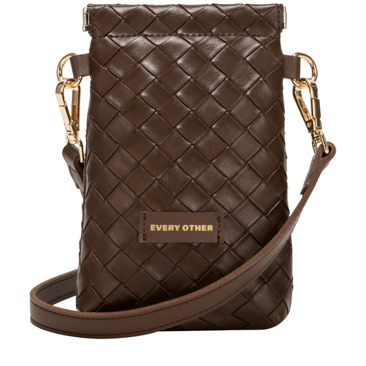 Every Other Woven Cross Body Bag Brown