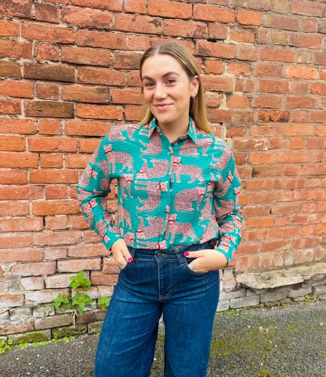 Leopard Crepe Shirt