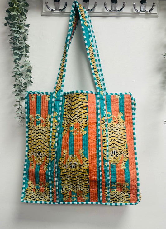 Multicoloured Tigers Tote Bag