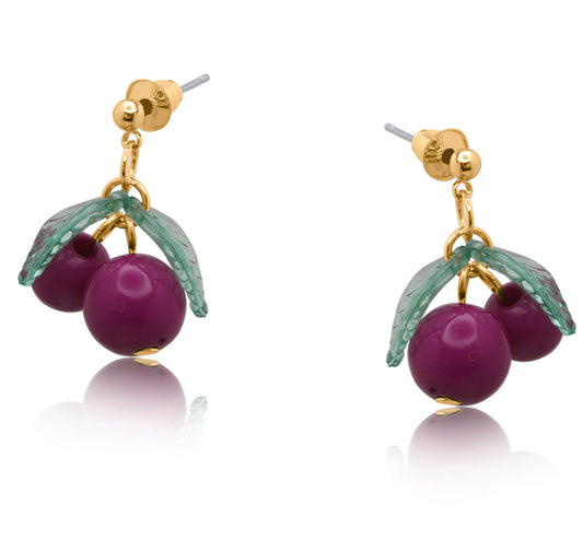 Cherry Earrings Purple
